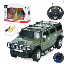 Джип 27020A р/к, Hummer H2, 1:24, акум, 21см, світло, гумові колеса, USBзарядне, 2 кольори, в коробці.