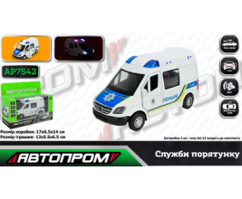 Машина метал. АВТОПРОМ арт. AP7542 “Полицiя” батар.,світло,звук,у короб.17*14*6,5см. Машина метал. АВТОПРОМ арт. AP7542 “Полицiя” батар.,світло,звук,у короб.17*14*6,5см.